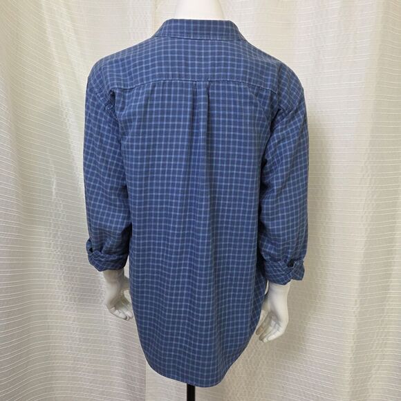 Patagonia Organic Cotton Plaid Shirt Soft Light Flannel Blue Men's Large - Picture 8 of 9